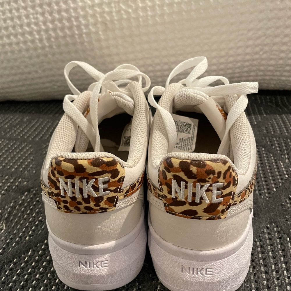 Nike Women's White Platform Sneakers with Leopard Swoosh - Picture 4 of 5